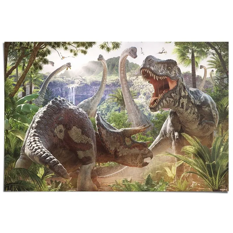 Poster Dinosauriers in gevecht 61x91,5