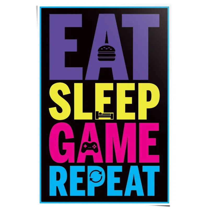 Poster Eat sleep game repeat 91,5x61