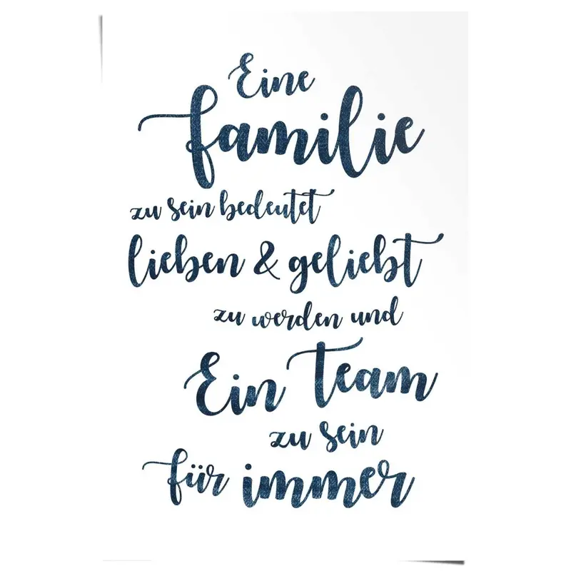 Poster Eine Familie, ein Team 91,5x61