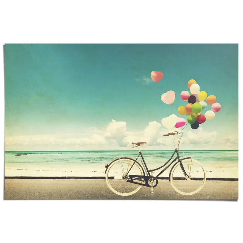 Poster Fiets en Ballonnen 61x91,5