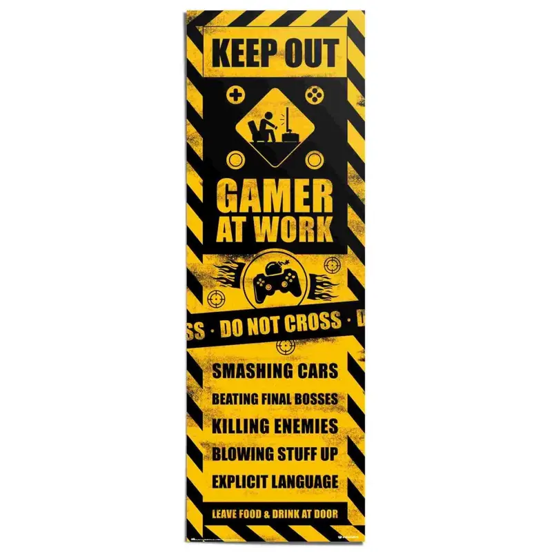 Poster Gaming Caution 158x53