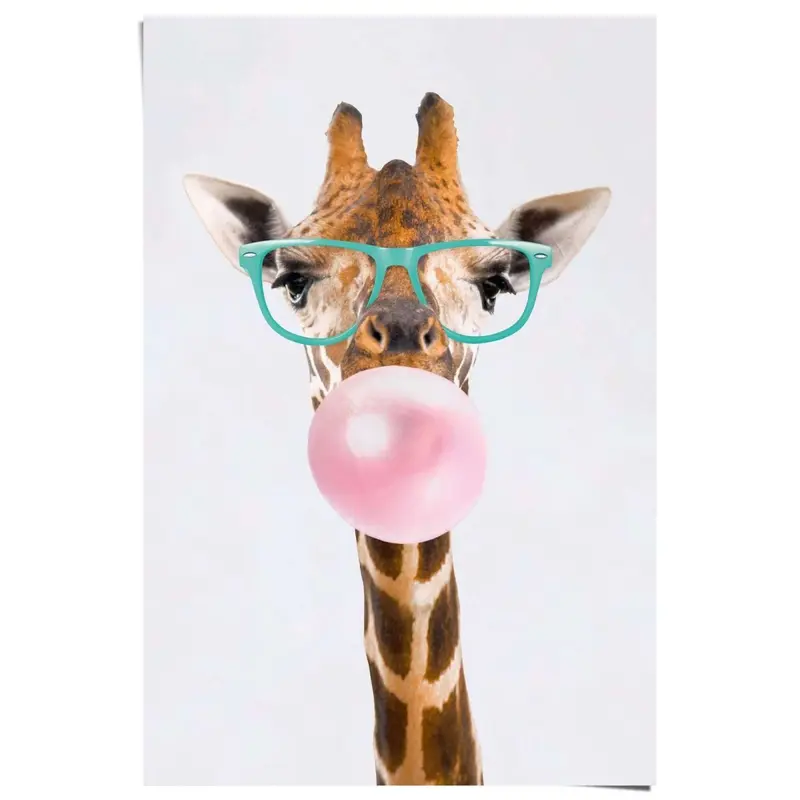 Poster Giraffe Bubblegum 91,5x61