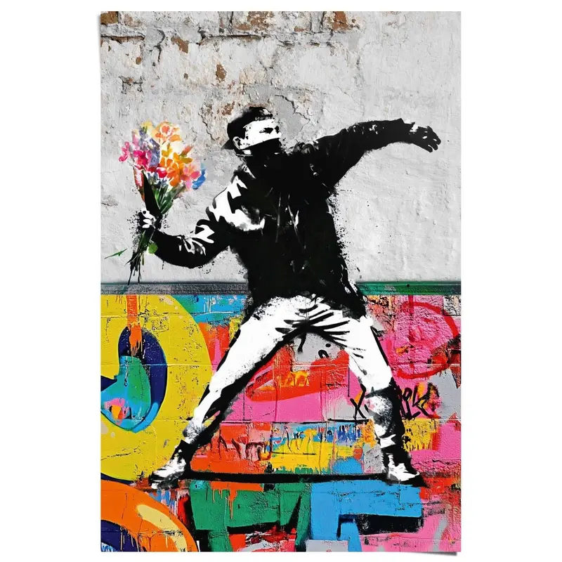 Poster Graffiti flower thrower 91,5x61