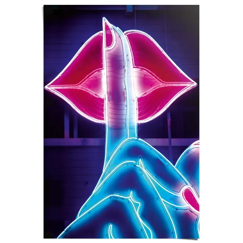 Poster Neon Lippen 91,5x61