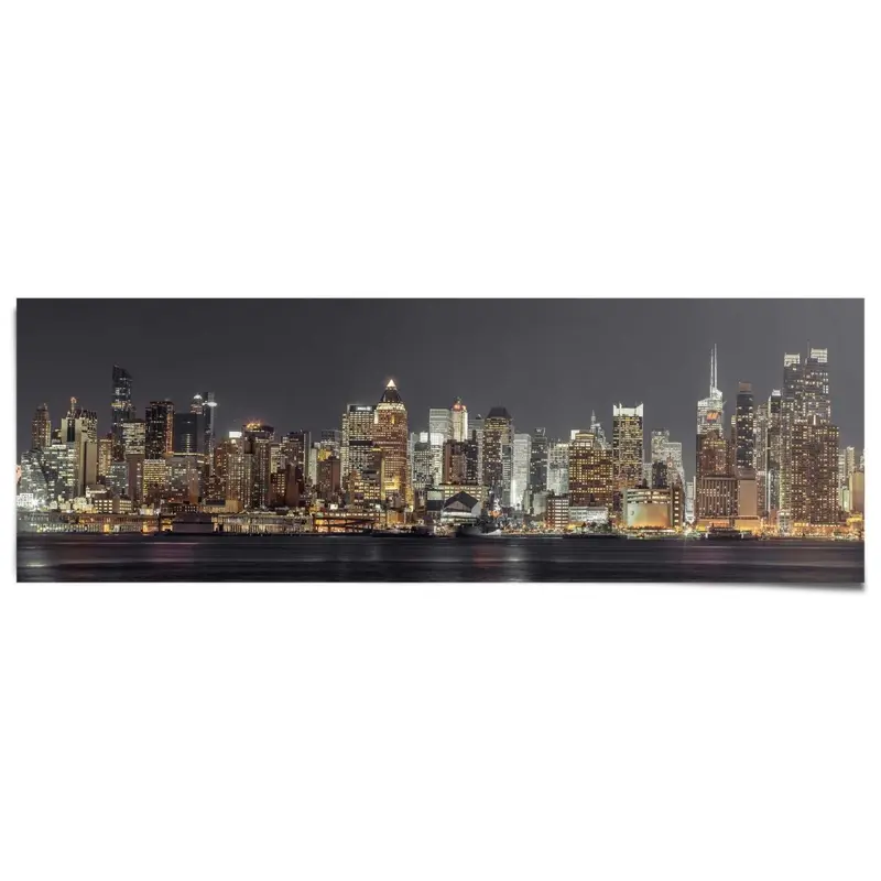 Poster New York Skyline at Night 53x158