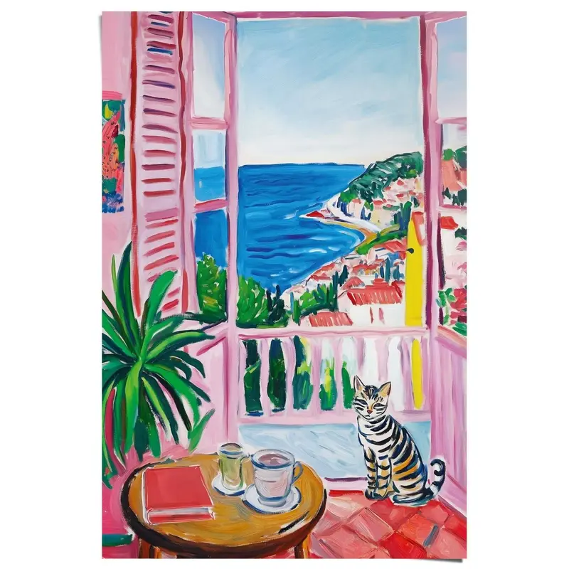 Poster Ochtend aan de kust 91,5x61