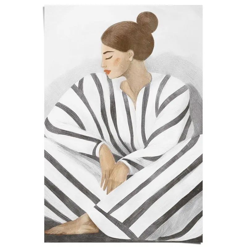 Poster Zen dame grijs 91,5x61