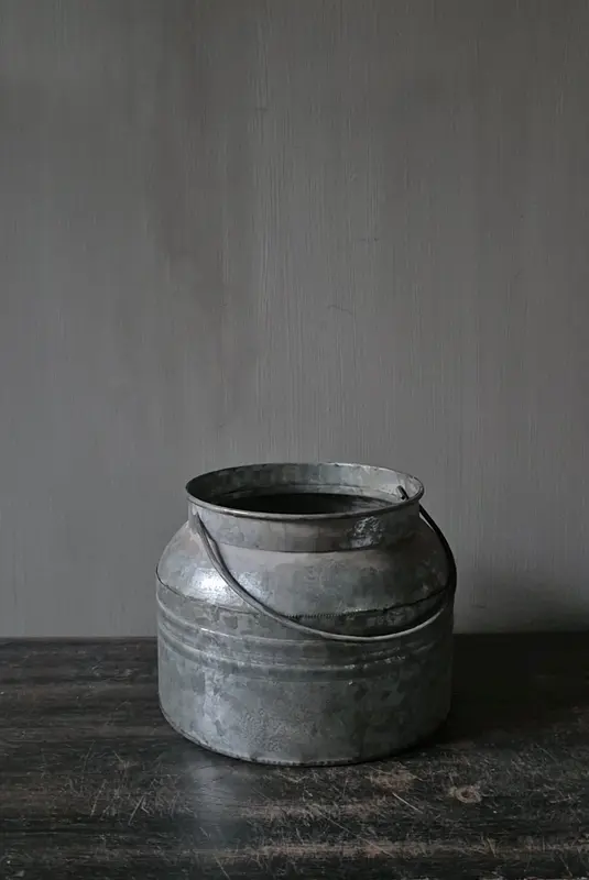 Pot met hengsel zink 13cm