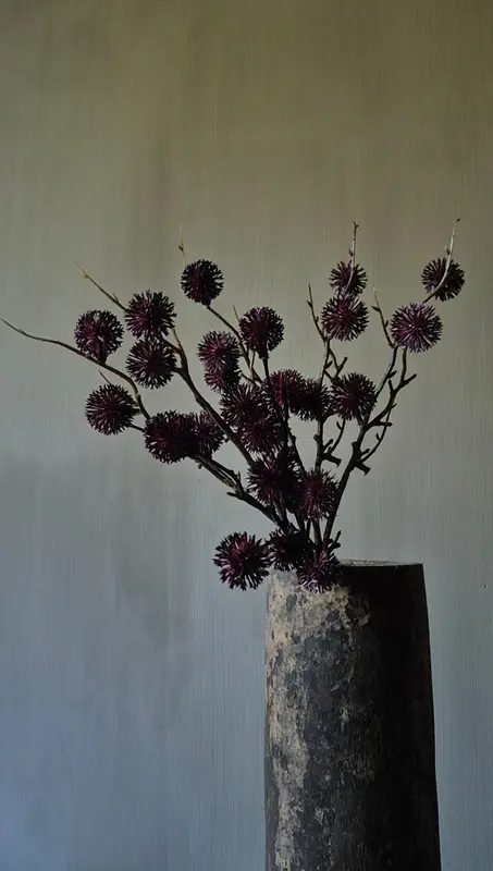 Pre-order Distel kunsttak bundel bordeauxrood - 45 cm