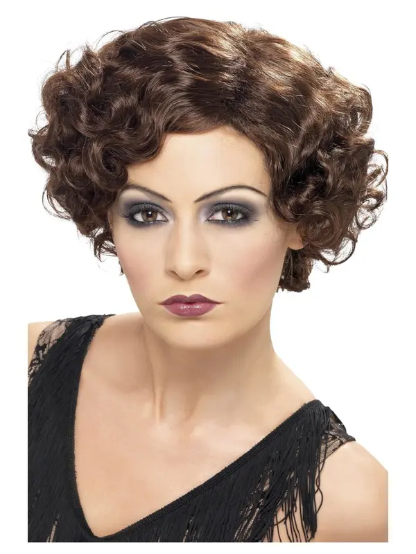 Pruik 20s Flirty flapper bruin