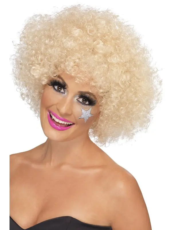 Pruik 70s Funky afro, blond