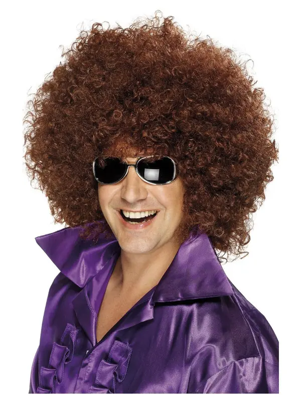 Pruik Afro mega, bruin