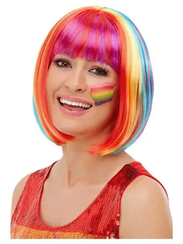 Pruik bobline regenboog