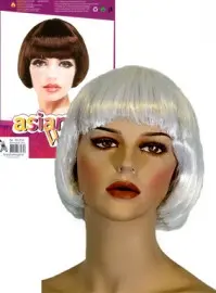Pruik bobline wit