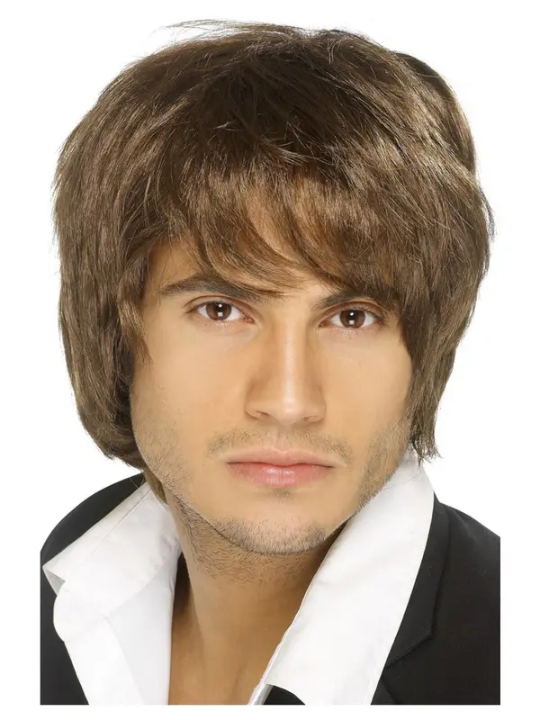 Pruik Boy band bruin
