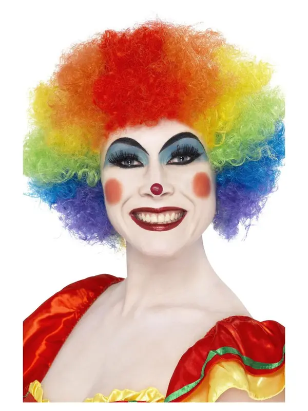 Pruik Crazy clown, multi