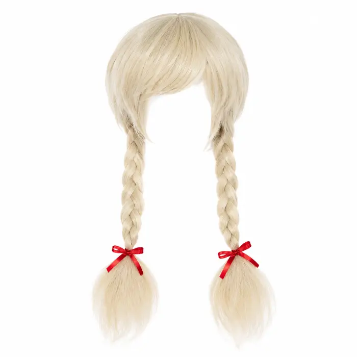 Pruik Creepy doll blond