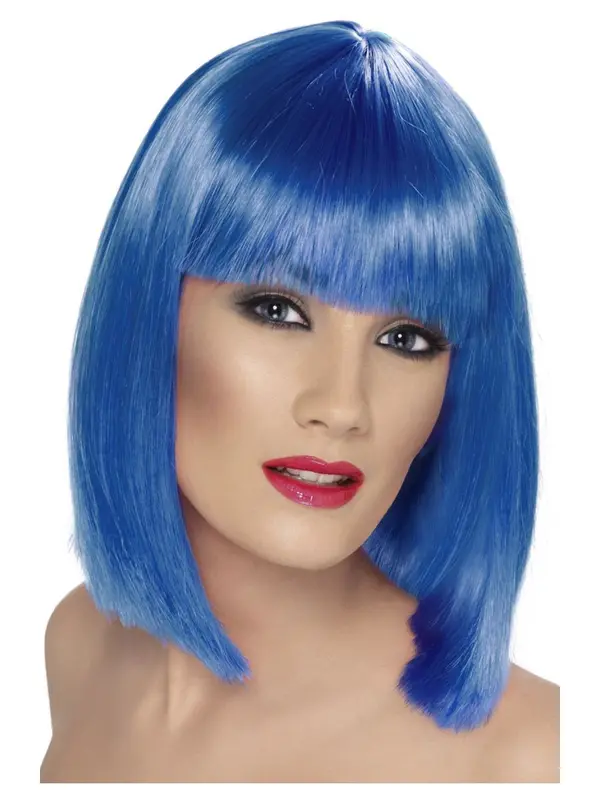 Pruik Glam blauw