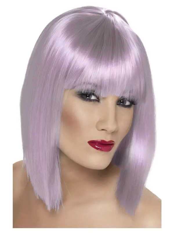 Pruik Glam lila