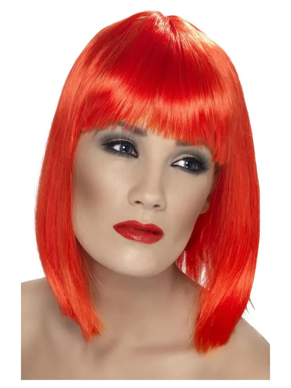 Pruik Glam rood