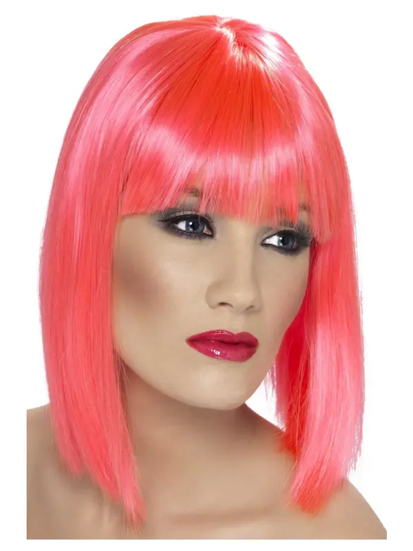 Pruik Glam roze