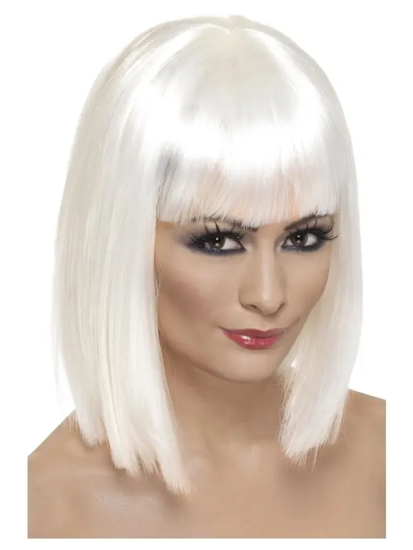 Pruik Glam wit