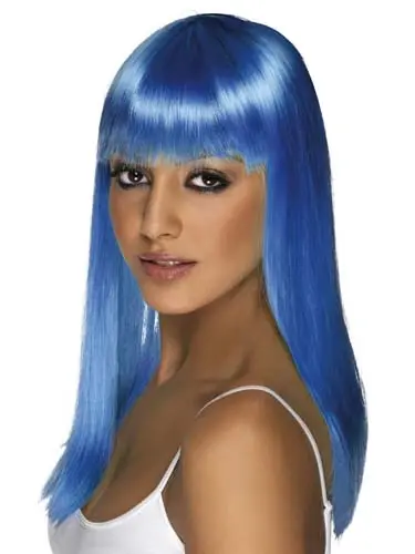 Pruik Glamourama blauw