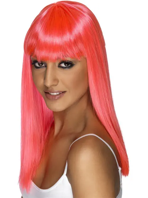 Pruik Glamourama roze