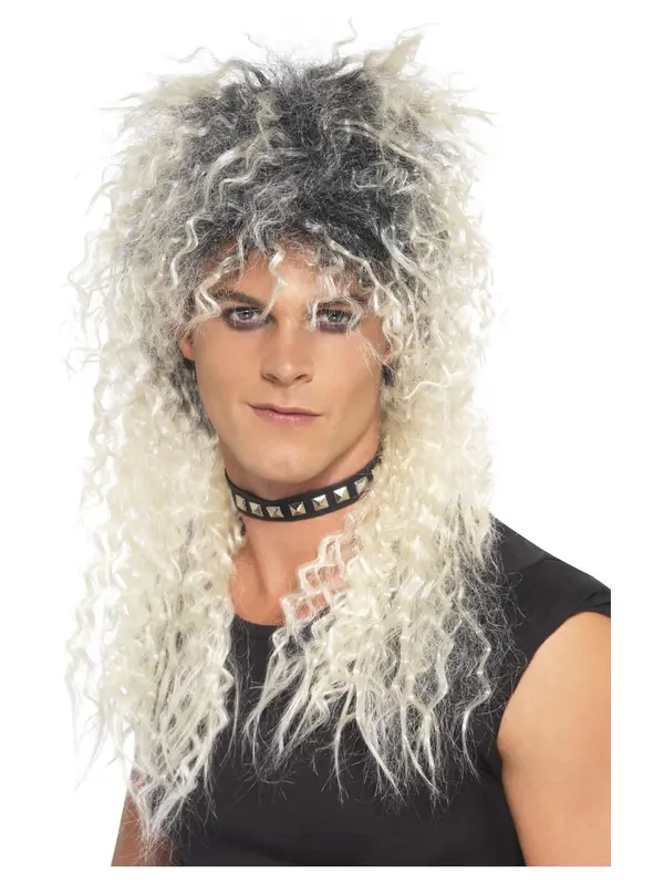 Pruik Hard rocker blond gemelieerd
