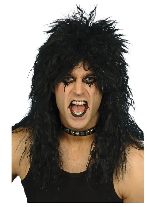 Pruik Hard rocker zwart