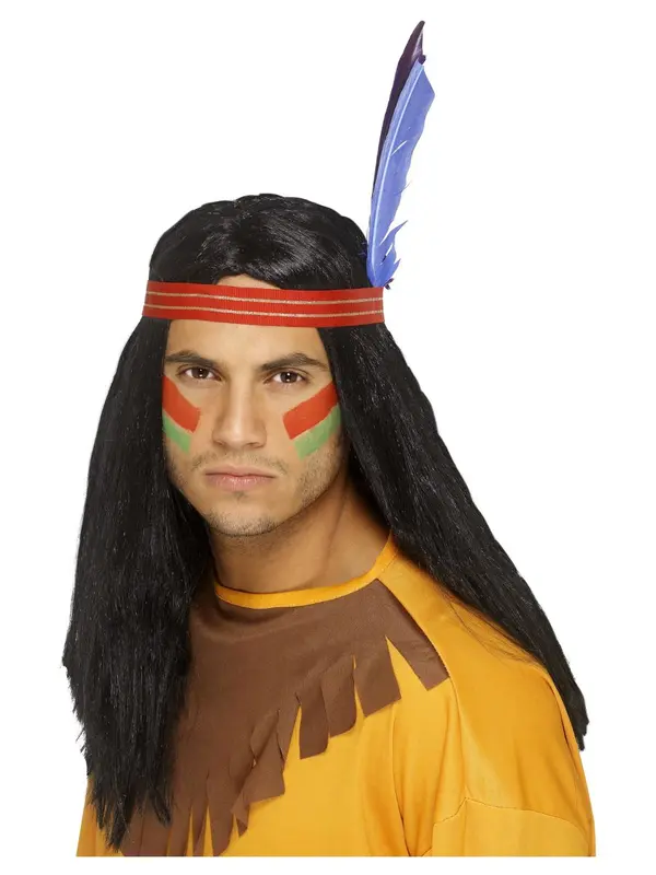 Pruik Indiaan zwart