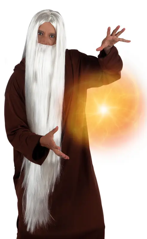 Pruik met baard wizard