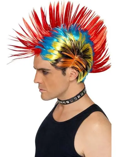Pruik Mohawk multi