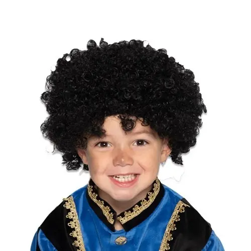 Pruik Piet junior zwart