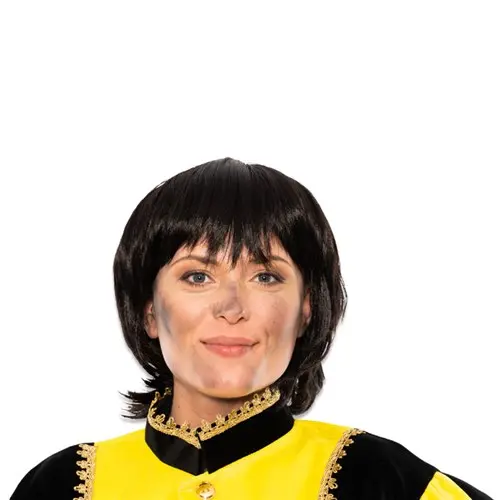 Pruik piet rebel zwart kanekalon