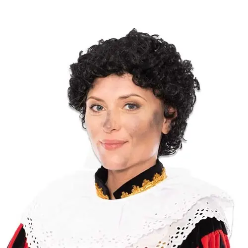 Pruik Piet stretchkap met nekstuk