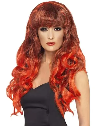 Pruik Siren rood/zwart