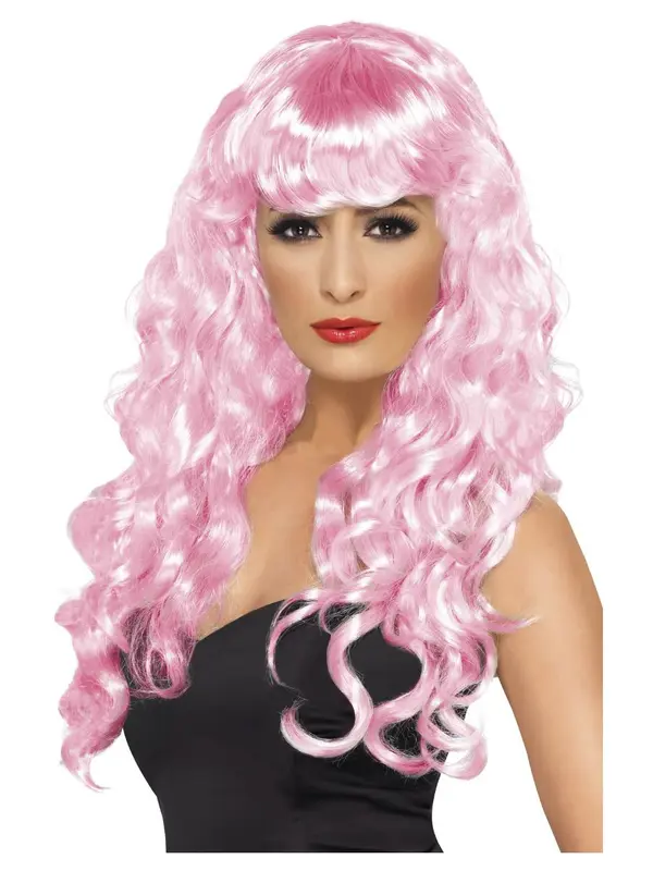 Pruik Siren roze