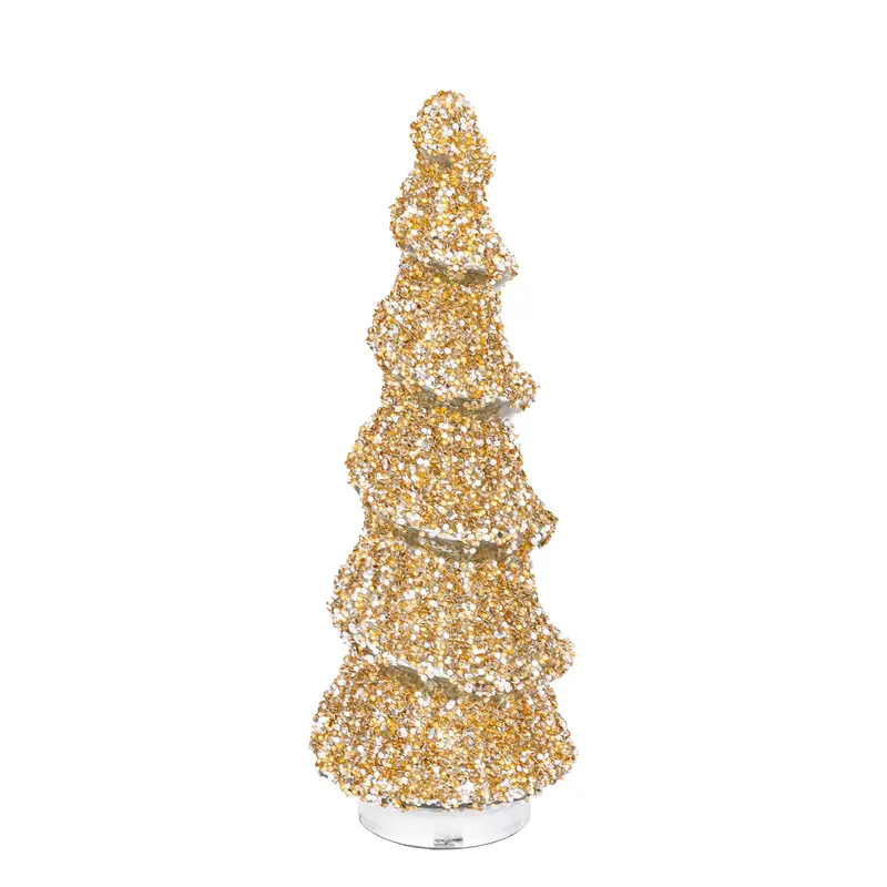 PTMD - Ingra Gold glass tree shaped statue with beads L