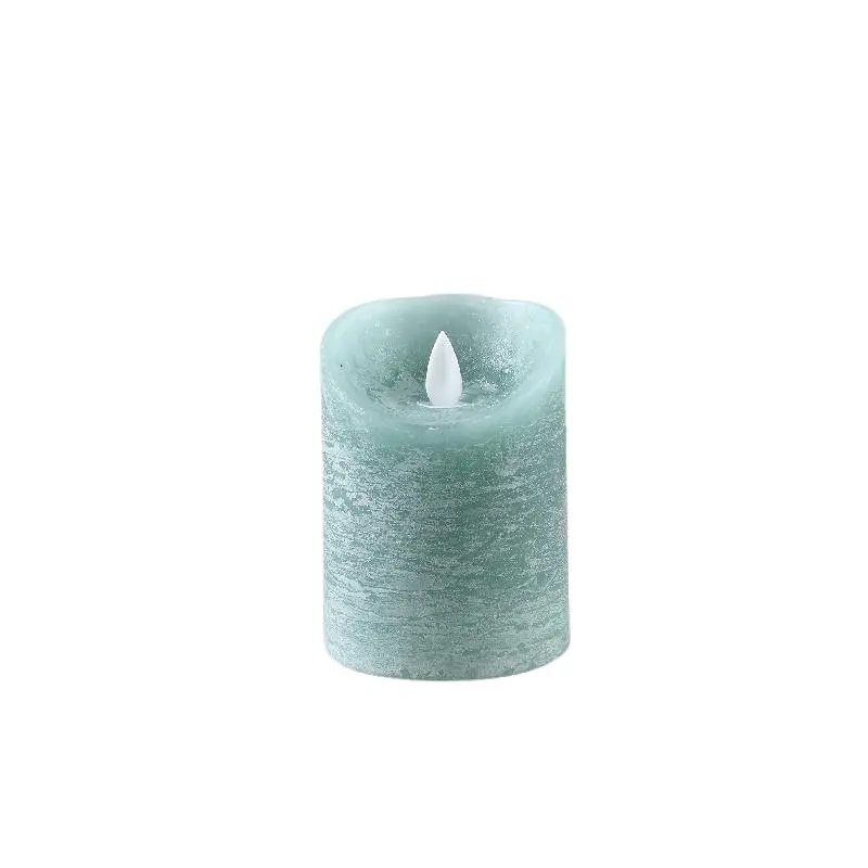 PTMD - LED Light Candle rustic teal moveable flame S