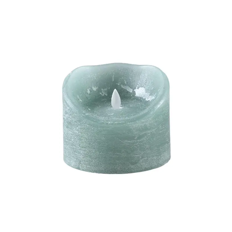 PTMD - LED Light Candle rustic teal moveable flame XL