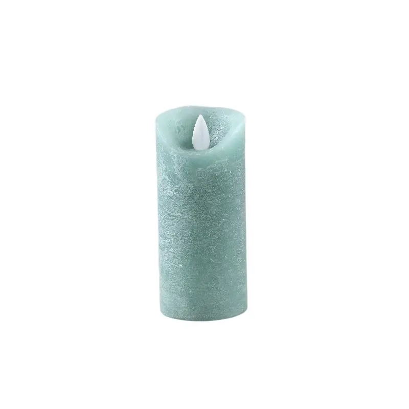 PTMD - LED Light Candle rustic teal moveable flame XS