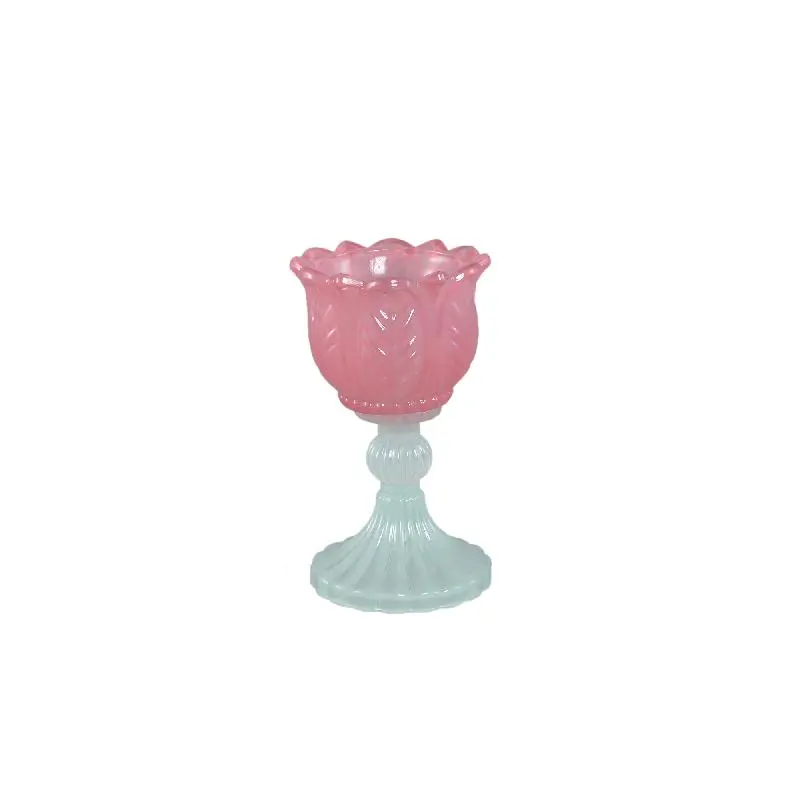 PTMD - Leila Light Pink glass flower on foot tealight