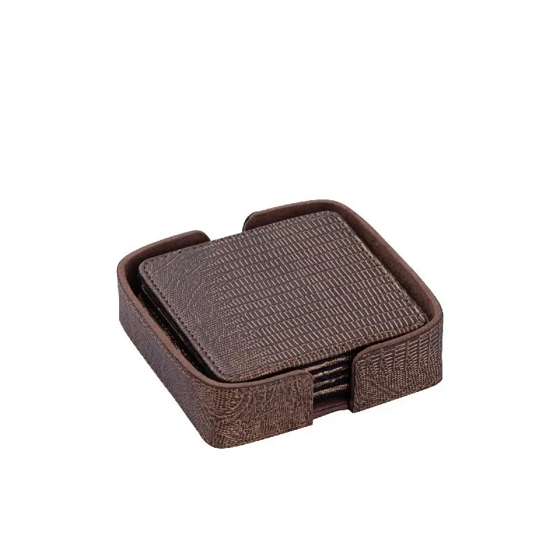 PTMD - Rafal Bronze vegan leather coaster square 6 PCS