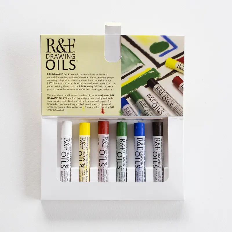 R&F Drawing Oils 12ml Introductory Color Set with 6 Sticks