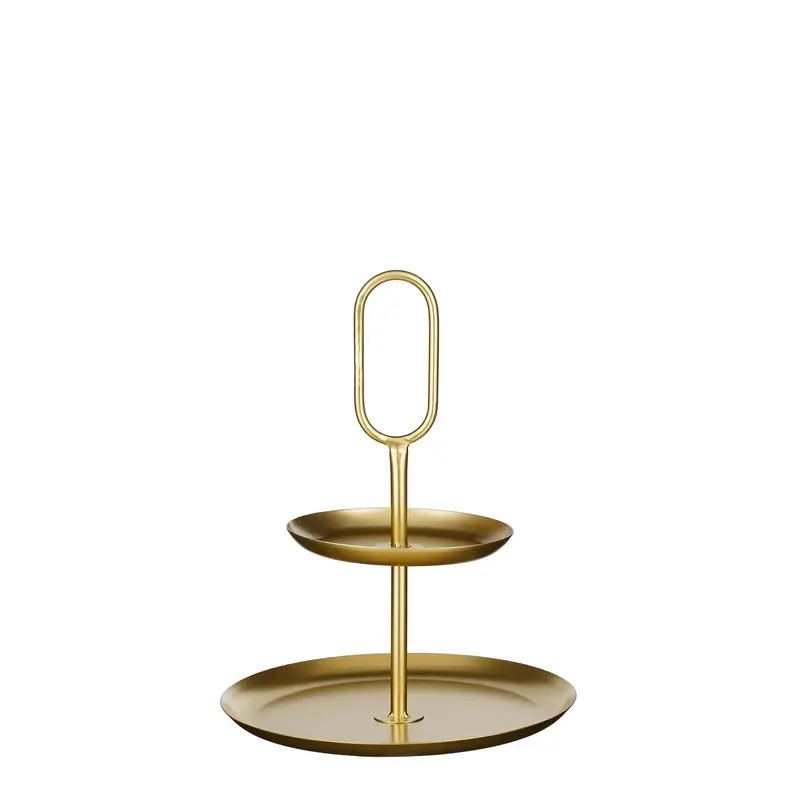 Rama etagère 2-laags - goud rond
