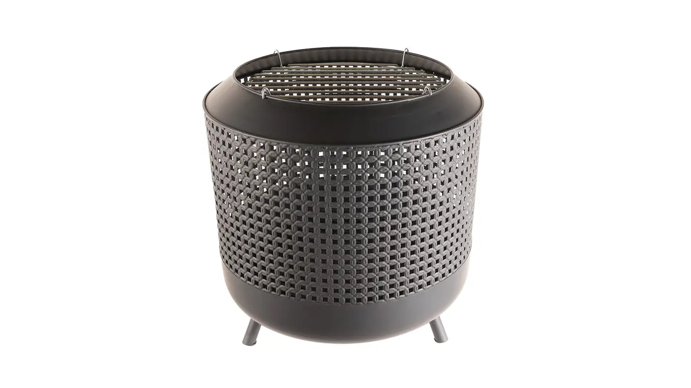 RedFire Midland vuurkorf met barbecuegrill zwart