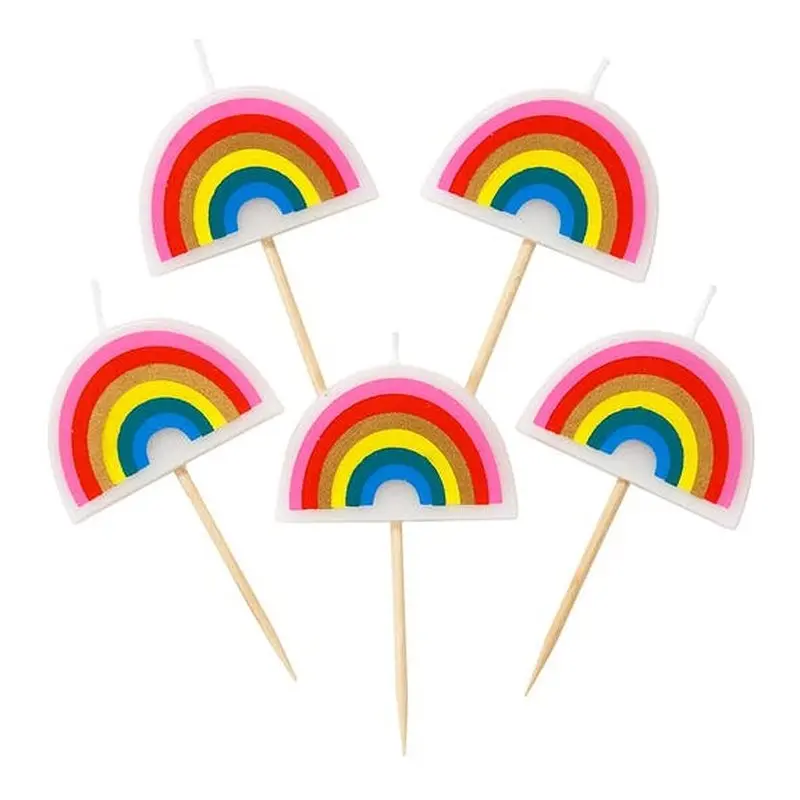 Regenboog Kaarsen | Set van 5
