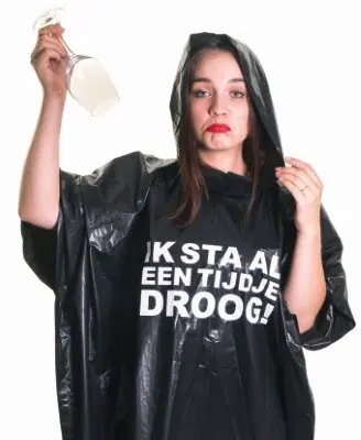 Regenponcho Ik sta al een tijdje droog zwart one size