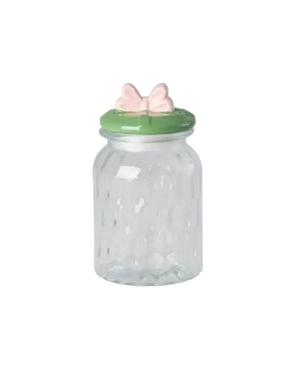 Rice - Glas Pot Strik - Groen / Roze